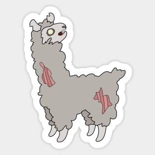 Zombie Llama Cartoon // Funny Halloween Zombie Sticker